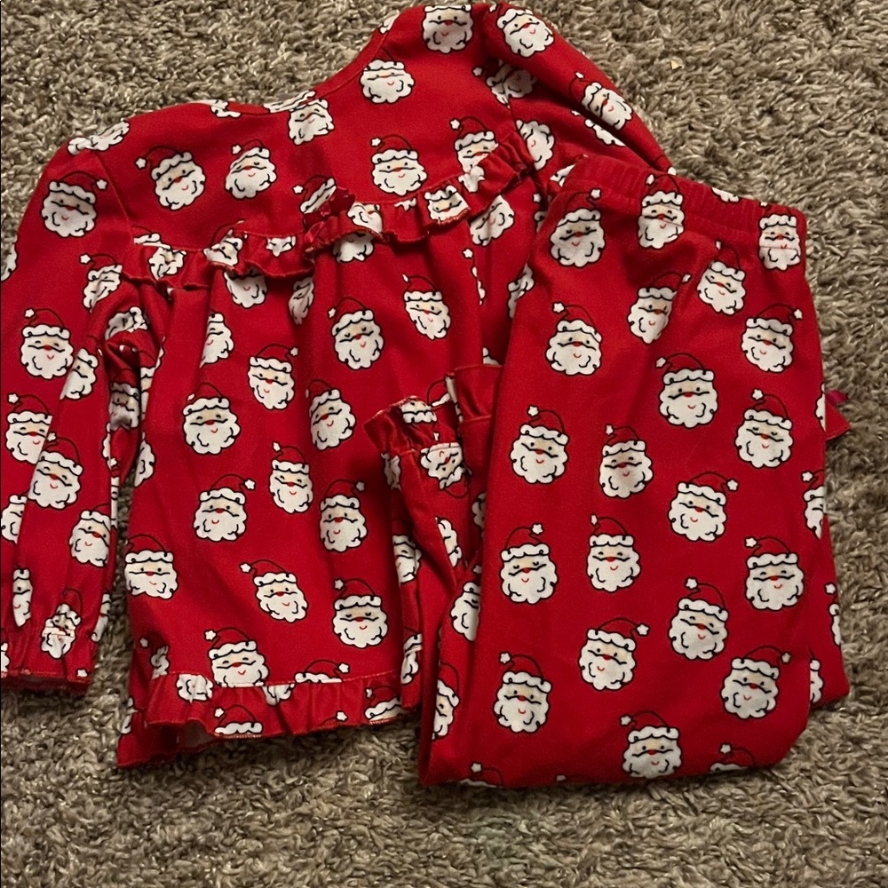 Festive Santa Kids Pajamas - Red
